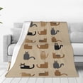 thumbnail image 3 of Cat Graphic Print Pattern Throw Blanket, Super Soft Anti-Pilling Flannel Bed Blankets, 60"x50", 3 of 8