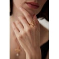 thumbnail image 4 of Artistic Floral Adjustable Rings in Vintage Gold and White Gold Finishes in 925 Silver, 4 of 4