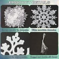 thumbnail image 2 of GuassLee 36Pcs White and Silver Plastic Glitter Hanging Snow Flakes for Christmas Tree Decorations Winter Wonderland Frozen Birthday Party Holiday Home Decor, 2 of 8