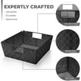 thumbnail image 4 of Sorbus Woven Basket Bin Set - Stackable Shelf Storage Tote Baskets with Built-in Carry Handles (Black), 4 of 7