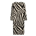 thumbnail image 5 of Xoenoiee Zebra Stripe Print Zipper Robes for Women Long Sleeves Housecoat Soft Nightgowns Sleepwear Comfy House Dresses with Pockets, 3XL, 5 of 7