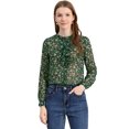 thumbnail image 1 of INSPIRE CHIC Women's Ruffle Collar Long Sleeve Button Down Floral Shirt, 1 of 6