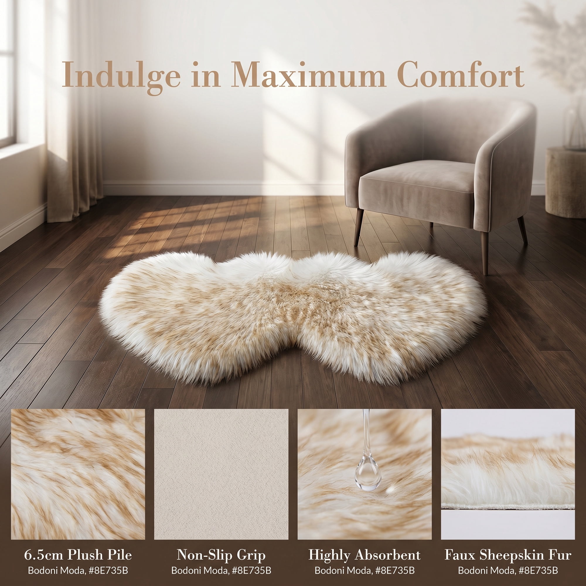 Unique Bargains Soft Fluffy Non Slip Narrow Fuzzy Shaggy Area Rug 28" x 14" White Yellow