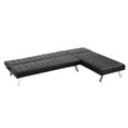 thumbnail image 5 of Reversible Sectional Sofa Sleeper Black Pu With Metal Legs, 5 of 9