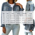 thumbnail image 3 of Sheghy Denim Jacket for Women Solid Stand Collar Button Long Sleeve Casual Navy M, 3 of 6