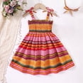 thumbnail image 4 of Robe pour Enfants Mignonne Rayée Robe d'Été Décontractée Jupe Florale Robe d'Été Tenue Robes Filles Rouge, 4 of 6