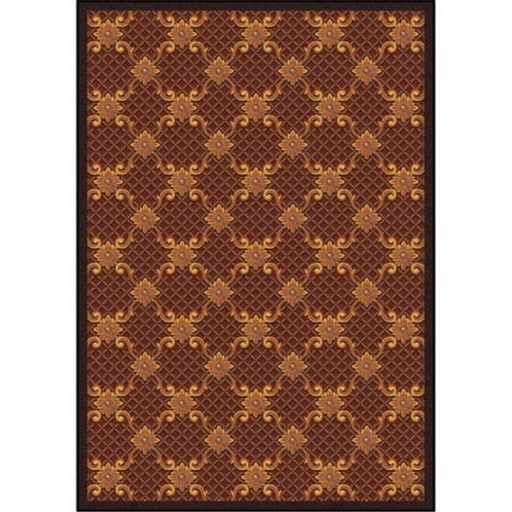 Any Day Matinee Queen Anne Rectangle Theater Area Rugs  03 Burgundy - 3 ft. 10 in. x 5 ft. 4 in.