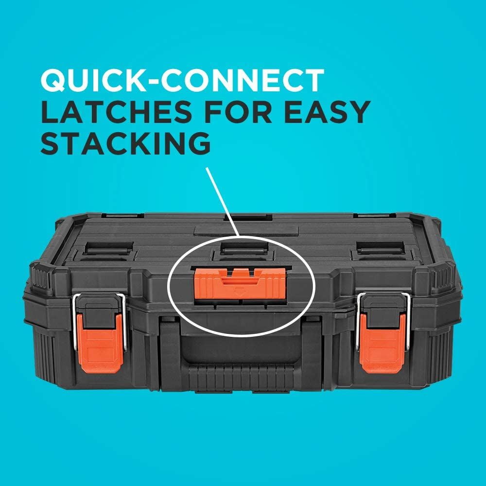 BLACK+DECKER Rolling Tool Box, Stackable Storage System | 3 Piece Set (BDST60500APB)