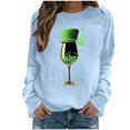 thumbnail image 1 of Mceream Chandail de la Saint-Patrick pour Femmes, Mode Décontractée, Chandails Irish Trèfle, Imprimé Graphique, Mignon, Chandail à Manches Longues, Hauts, Grande Taille, Tenue de Fête et Cadeau, Bleu Pâle, S, 1 of 7