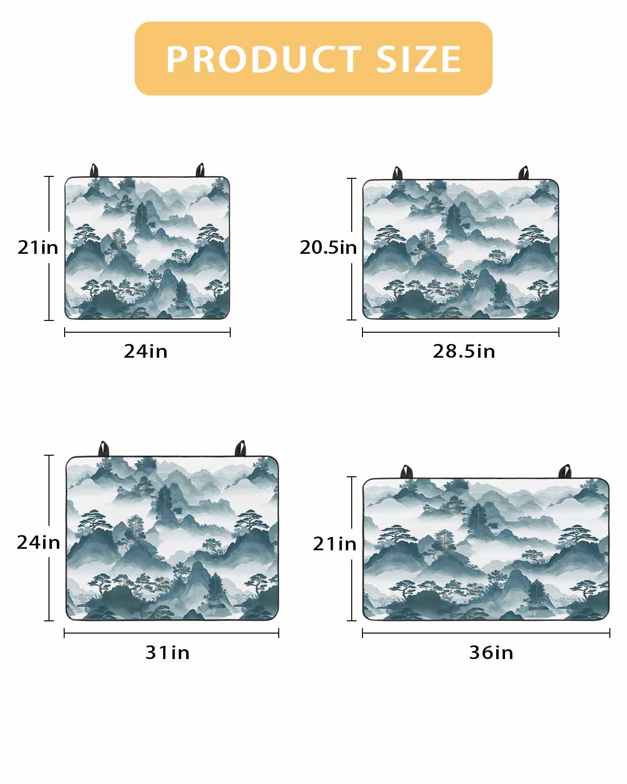 nqOlkjepod Large Induction Cooktop Protector Mat 24"x21", Teal Mountain Forest Stove Top Covers for Electric Stove, Retro Garden Nature Landscape Stove Burner Cover Mats, Glass Top Stove Cover