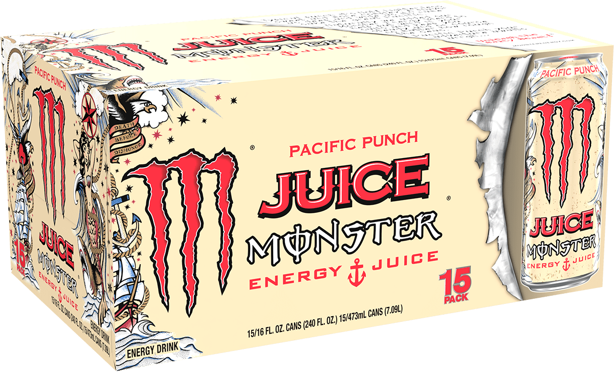 Monster Energy Juice Monster Pacific Punch Energy Drink, 15-Pack, 16 Oz Cans