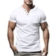 thumbnail image 1 of pstuiky camisetas para hombre, Blusas y camisas casuales de manga corta con cuello en V y botones de color liso para hombre ropa de hombre l, 1 of 5