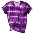 thumbnail image 1 of Femme Causale Tops Tie Dye Impression Col Rond Casual Chemisier Court Sleeve T-Shirt Été Tops, 1 of 2
