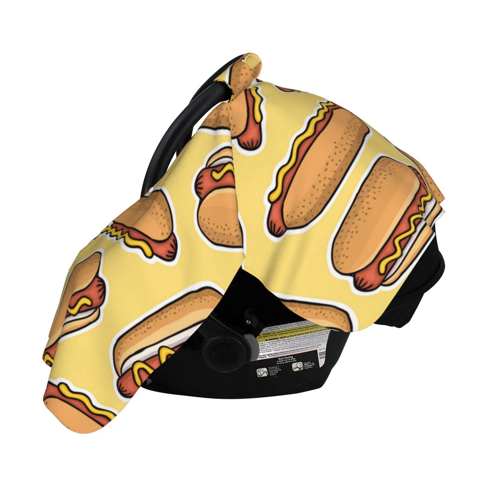 Naloa Hot Dogs Baby Car Seat Cover, Breathable Baby Carrier Cover, Multiuse Baby Carrier Cover & Nursing Breastfeeding Cover