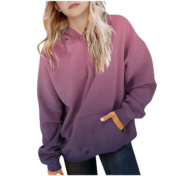 ZACPNCV Cute Hoodies for Girls Oversized Pullover Sweatshirts Long Sleeve Trendy Shirts Preppy Clothes Brown 5-6 Years