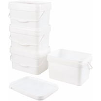 3 Gallon Square Food Grade Bucket Pail with Plastic Handles and Lid, 4-Pack Square Buckets for Storing Dry Food Charcoal Camping Fishing$$Tools & Hardware Other