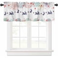 thumbnail image 2 of Easter Curtain Valances for Windows, Colorful Flowers Print Rabbits Eggs White Rod Pocket Valance Window Treatments Short Curtains for Kitchen Bathroom Living Room, 2 of 6