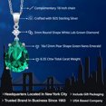thumbnail image 2 of Gem Stone King 925 Sterling Silver Green Nano Emerald and White Lab Grown Diamond Pendant Necklace for Women (8.35 Cttw, Pear Shape 16X12MM, Gemstone, with 18 inch Chain), 2 of 4