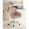 thumbnail image 7 of Home Square 2 Piece Swivel Velvet Office Chair Set in Dusky Rose, 7 of 7