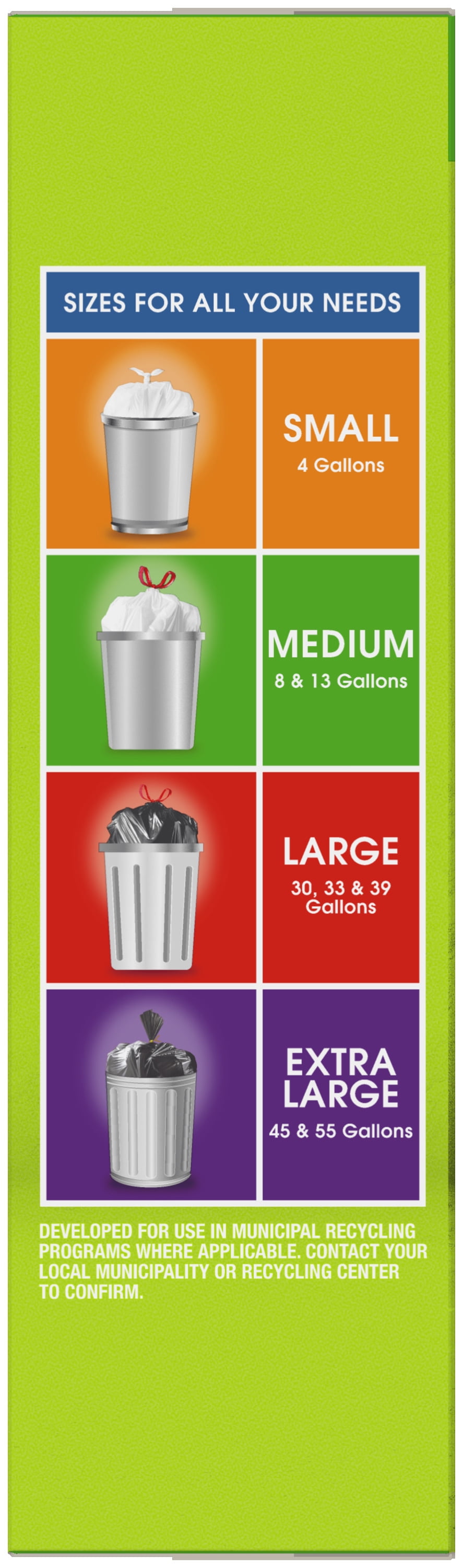 Great Value 13-Gallon Clear Drawstring Tall Kitchen Recycling Bags, Unscented, 20 Bags