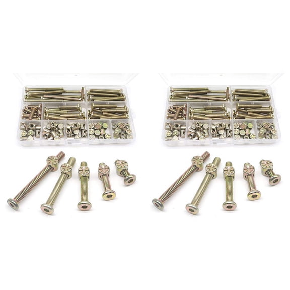 Baby Bed Screws Bolts Kit,Hex Drive Socket Cap Bolts Nuts Assortment Kit,for Crib Chairs,M6 200Pcs