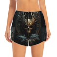 thumbnail image 2 of Pofeuu Vintage Ornate Skull Print Women's Athletic Shorts Running Workout Shorts Tummy Control Quick Dry Gym Shorts with Pockets Double layer sports shorts-XX-Large, 2 of 7