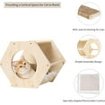 thumbnail image 5 of Cat Wall Shelves, Cat Shelves for Wall, Cat Wall Furniture, Cat Shelf with 3 Steps Scratcher Post, Cat Tree Hammock with Plush Wall Mounted, Climbing Shelf Wall Mount for Indoor Cats (Wood), 5 of 16