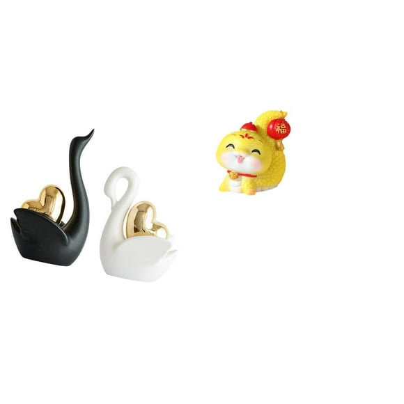 Elegante Juego De Figuras De Cisne Y Serpiente, Adornos De Mesa únicos Para La Decoración Del Hogar Y La Oficina, Artesanías De Resina Para Estanterías Y Centros De Mesa.