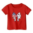 thumbnail image 4 of Tfken Summer Girls Tshirts Bowknot Print Short Sleeve Crew Neck Tops For Independence Day Trendy Casual Kids Comfortable Shirts Red Size 7-8 Years, 4 of 4