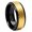 Black/Gold, variant on 8mm Mens 2-Tone Tungsten Wedding Band, Hammered Center, Stepped Edge Engagement Ring - TN946WAs10