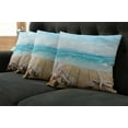 thumbnail image 2 of Ambesonne Beach Throw Pillow Cover 4 Pack, Sunshine Maldives Deck, 20", Pale Brown Beige, 2 of 6