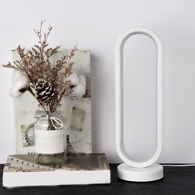 Lámpara de Escritorio Con Luz Nocturna Regulable, Ovalada, LED, USB, Para Dormitorio y Oficina