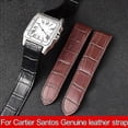 thumbnail image 2 of Cartier Santos 100 Leather Strap - Black and Brown Strap 20mm 23mm Unisex, 2 of 5