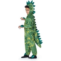Dress-Up-America T-Rex Costume for Kids - Dinosaur Costume for Boys and Girls - Green Dino Jumpsuit Small