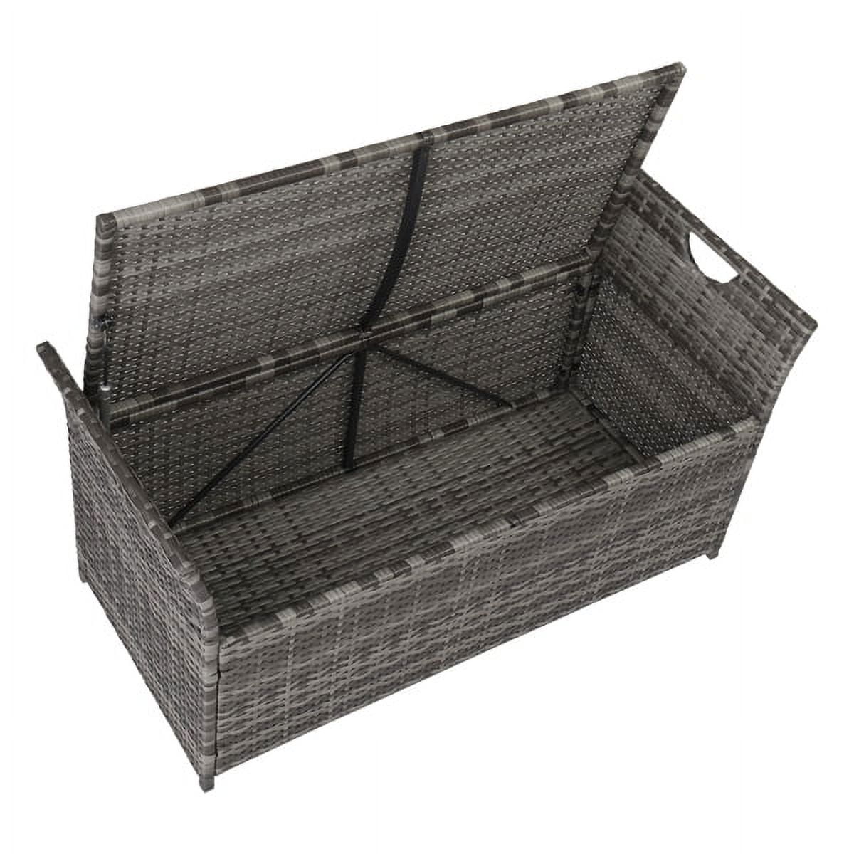 106*52*46cm Iron Frame Can Accommodate Gray Gradient Footstool Locker Rattan Locker