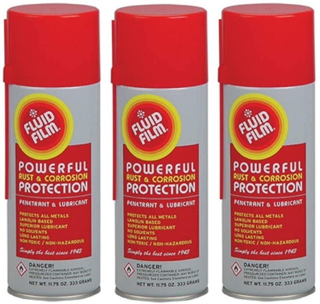 Fluid Film (3 Aerosol Cans) Rust & Corrosion Protection; Metal Surface & Lubricant