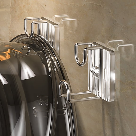 Tnobhg Basin Hook Traceless Punch-Free Strong Load-Bearing Multi-purpose Wall Hanging Self-adhesive Rack Bathroom Kitchen Organizer