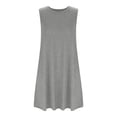thumbnail image 4 of SERTG Kids Girls Sleeveless Solid Color Dress with Pocket Waist Spring Summer Fashion Dance Practice Comfort Fit Children Casual Dress(Gray,14 Years), 4 of 9