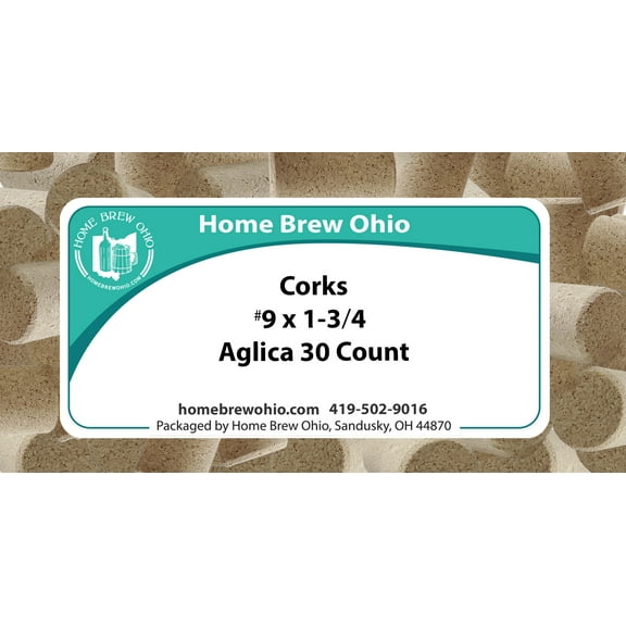 Home Brew Ohio 9 X 1 3/4 Aglica Wine Corks 30 count