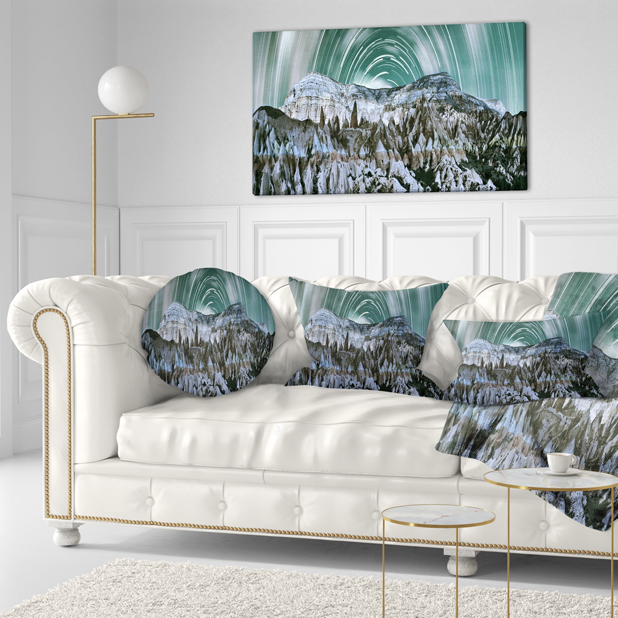 Designart 12" x 20" Multi-color Polyester Throw Pillow