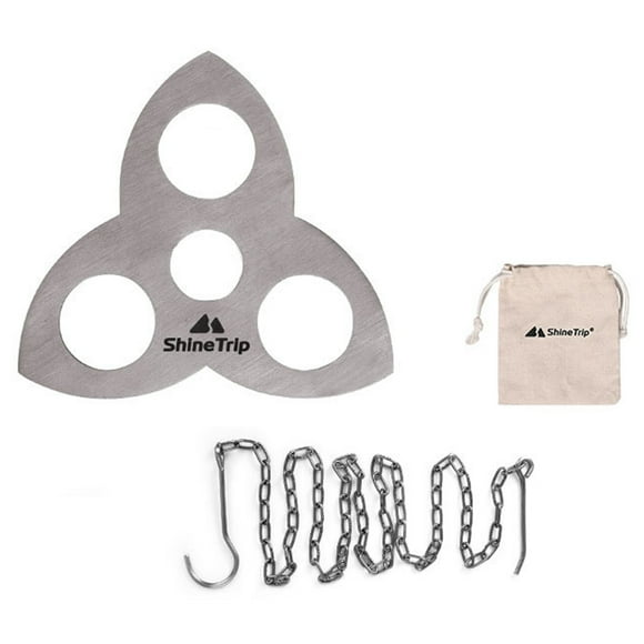 Outdoor Camping Barbecue Tripod Hanging Rack Stainless Steel Campfire Grill Pot Hanger