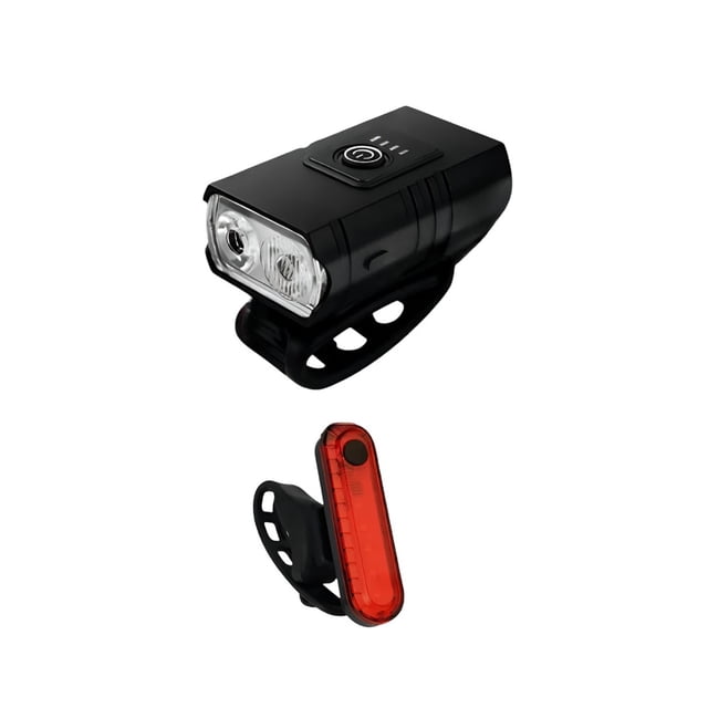 Kit luz Led Xtellar para bicicleta AB02 delantera y trasera color negro 1200lm