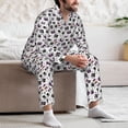 thumbnail image 7 of Yiaed Music Player Print Men’s Pajamas Set - Long Sleeve Button Down Sleep Shirt and Pajama Bottoms Sleepwear Set Mens Pjs Sets Men's Pajama Bottoms-Medium, 7 of 7