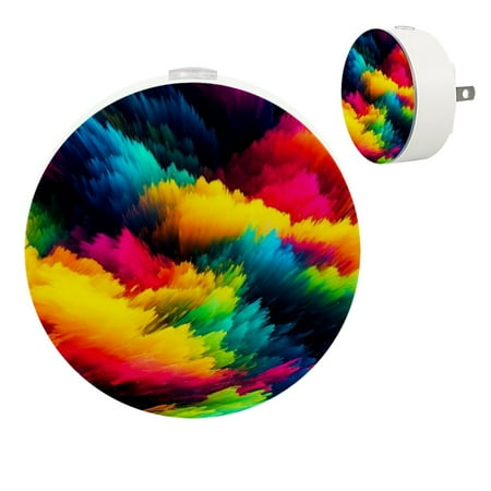 

YZUOUZY Night Lights Plug into Wall Bedroom Lamp Small Lamps Set of 2 Fractal Imagination Creativity