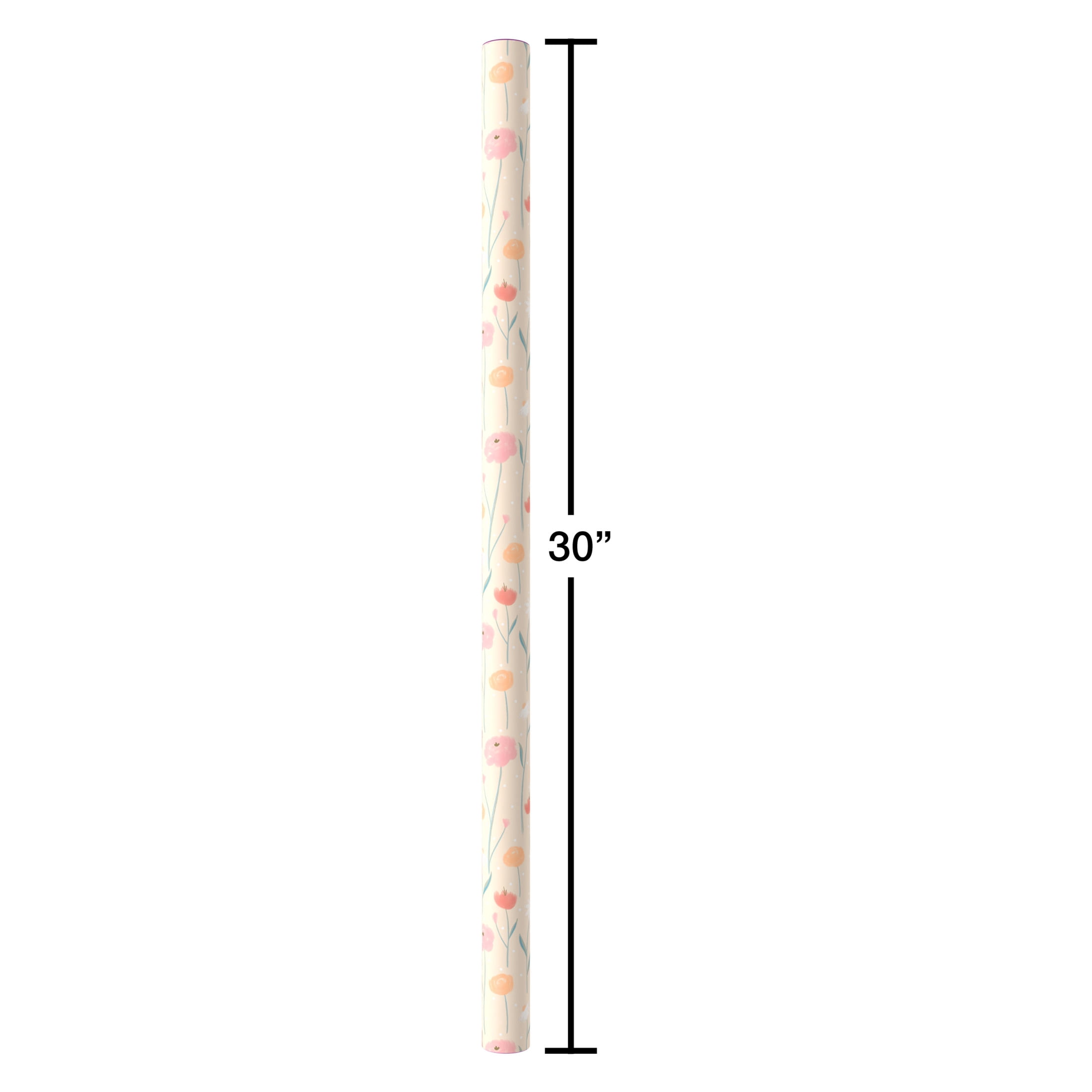 American Greetings 30 in. x 96 in. Wedding Wrapping Paper, Florals (1-Roll, 20 Sq. ft.)