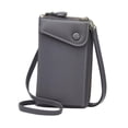 thumbnail image 4 of Mini bolso bandolera de piel sintética con cremallera, informal, moderno, para mujer, para viajes Gris oscuro, 4 of 9
