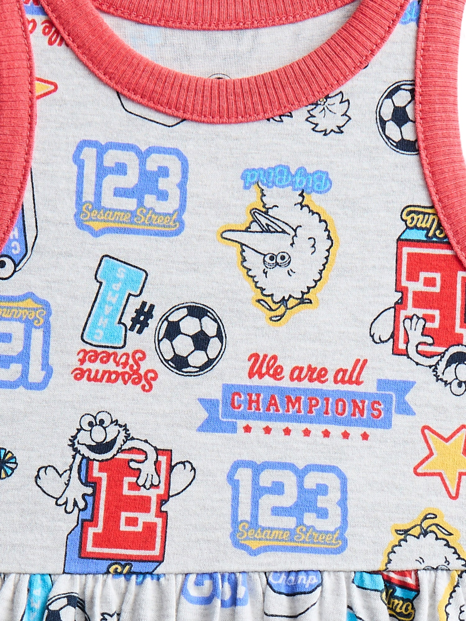Sesame Street Toddler Girls Allover Print Graphic Tank Dress, Sizes 12M-5T