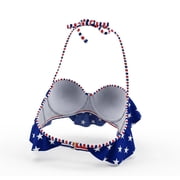 SO Blue Red Stars Stripes 2-Piece Flounce Bikini Set Swimwear Juniors' Medium