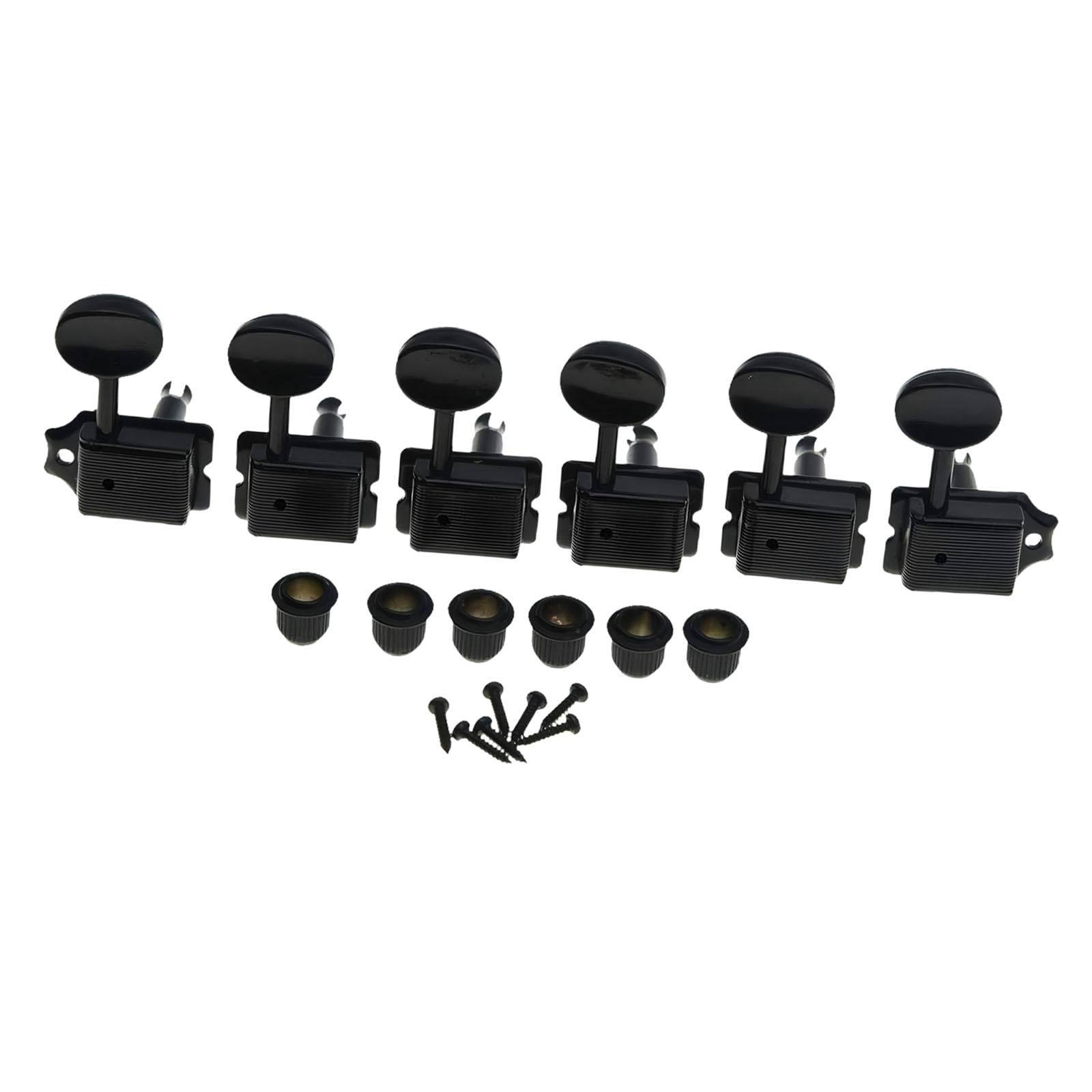 JWQFBC 6 Pieces Retro Electric Guitar Tuners Split Shaft Spare Parts Guitar Tuning Pegs Black