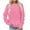 Pink-Sweatshirts, variant on AGWOLF Crew Neck Sweatshirts for Women Casual Long Sleeve Tops with Pocket Comfy Solid Color Loose Pullover Tunic